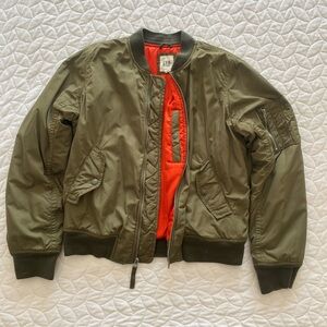 Gap olive green bomber jacket